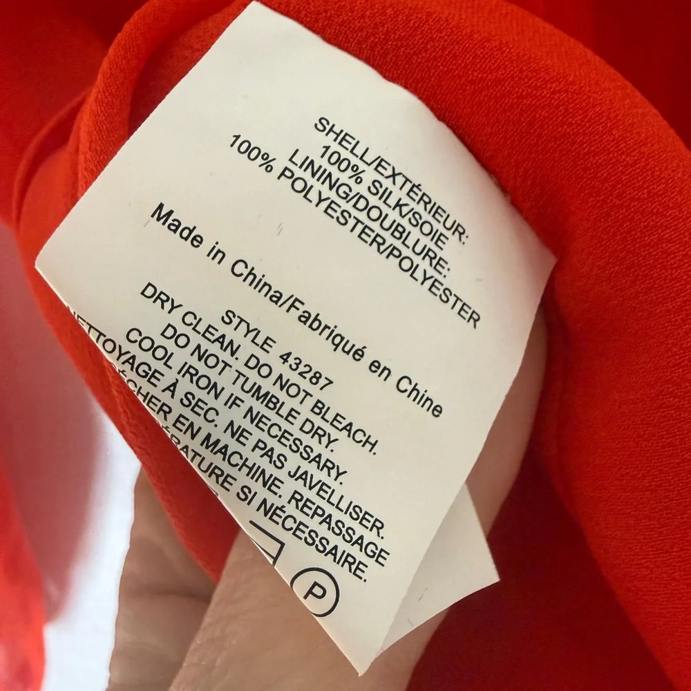 NWT Tory Burch Emma Bow Blouse Silk Red‎ Size 6